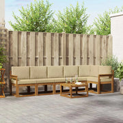 Set di divani da esterno con cuscino 7 pcs Naturale e Beige 3366491
