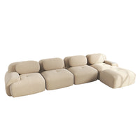Divano angolare 4 posti - Xylo - Con chaise longue, braccioli XL, 32D, modulabile, beige