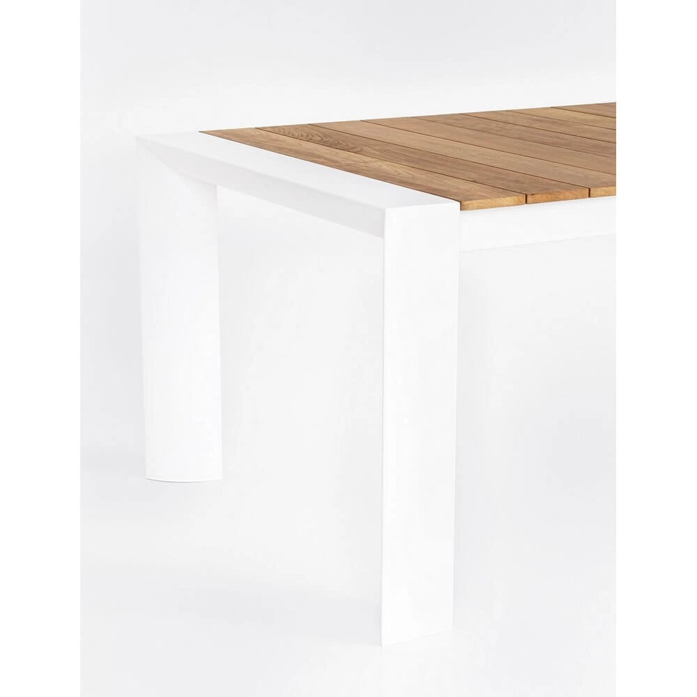 Tavolo da Giardino Allungabile in Alluminio e Teak 228/294x100 cm - CAMERON