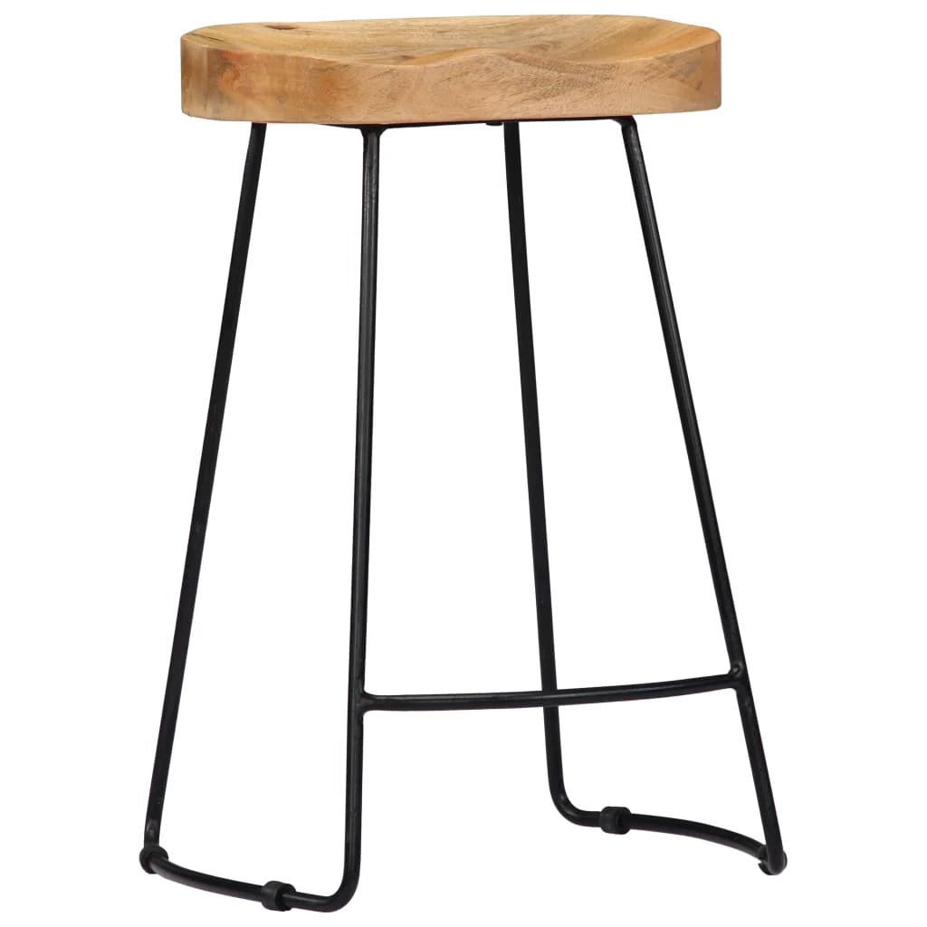 Set di due sgabelli da bar di design seduta a sedia legno massello di mango 1202102