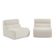 Divano modulare bouclé, 2 posti, bianco