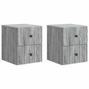 Mobiletto da notte a muro 2 pcs Grigio Sonoma 33 x 34,5 x 40 cm 898138