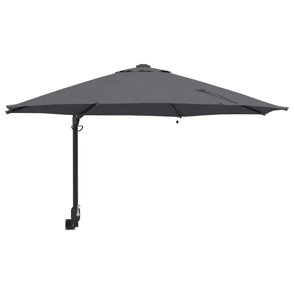 Moderno ombrellone da giardino inclinabile 248 x 248 x 148 cm con elegante illuminazione LED ambientale in poliestere antracite 02_0058644