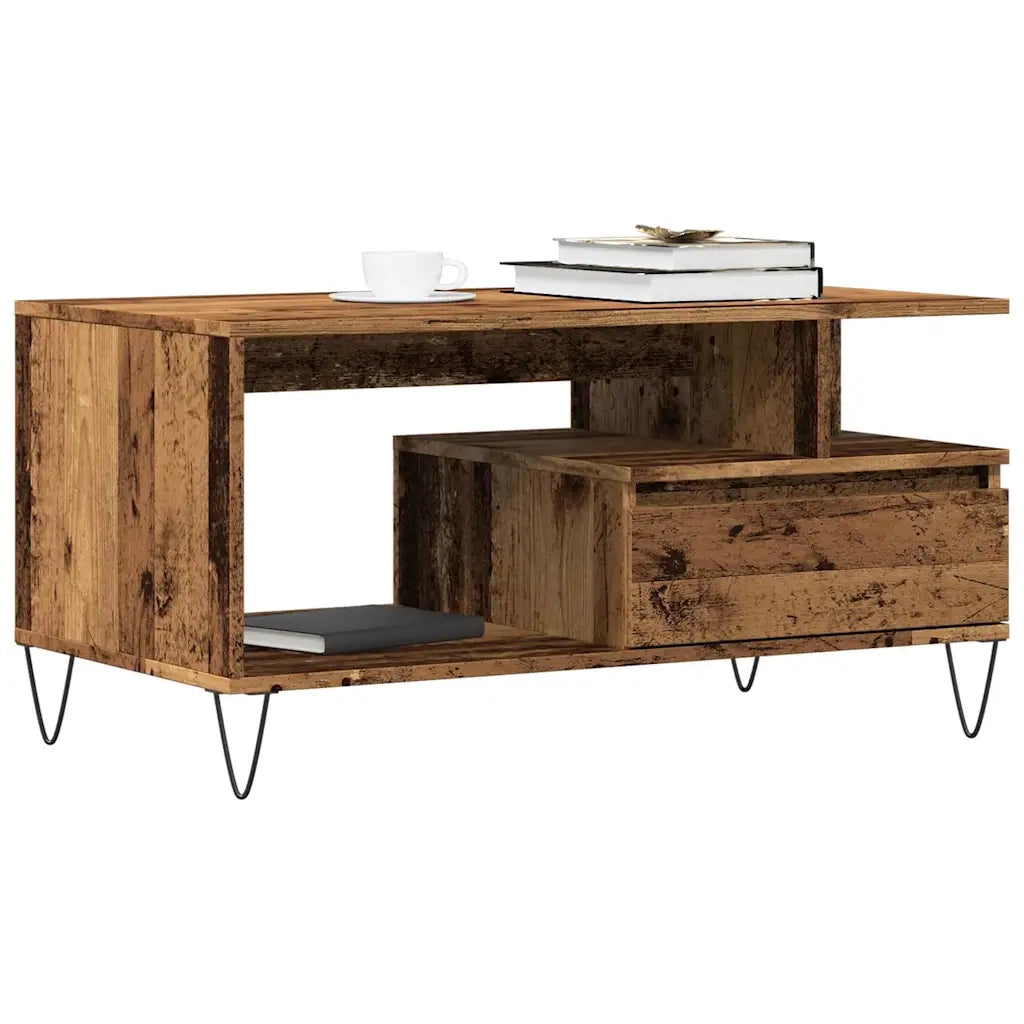 Tavolino da salotto | Tavolino da caff¨¨ | Tavolino da Soggiorno Legno Antico 90x49x45 cm Legno Multistrato