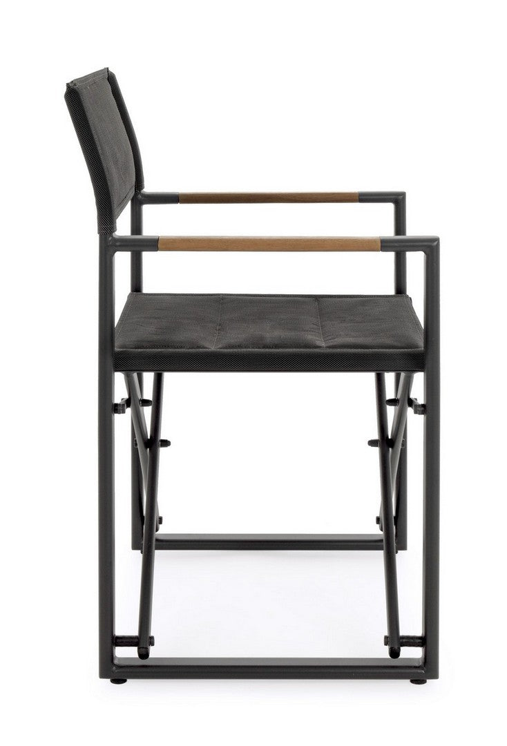 Set 2 Sedie Pieghevoli da Regista 51x54x86 cm in Alluminio Lagun Antracite