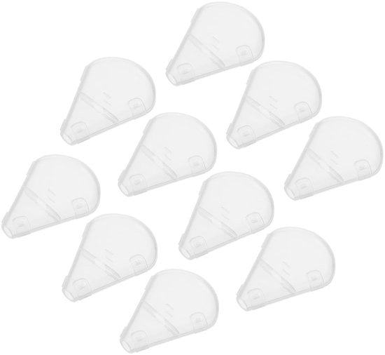 Set di pennelli per trucco - 10 pezzi - Copri pennelli - Coperchi in plastica - Coperchio portatile - Dimensioni 7x5x1 cm - Per la conservazione in viaggio - Contenitore per pennelli