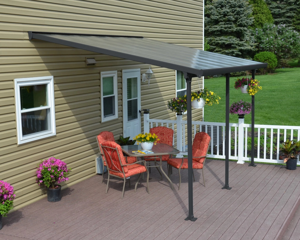 Pergola Addossata in Alluminio Feria 3X4.3 m  Grigio