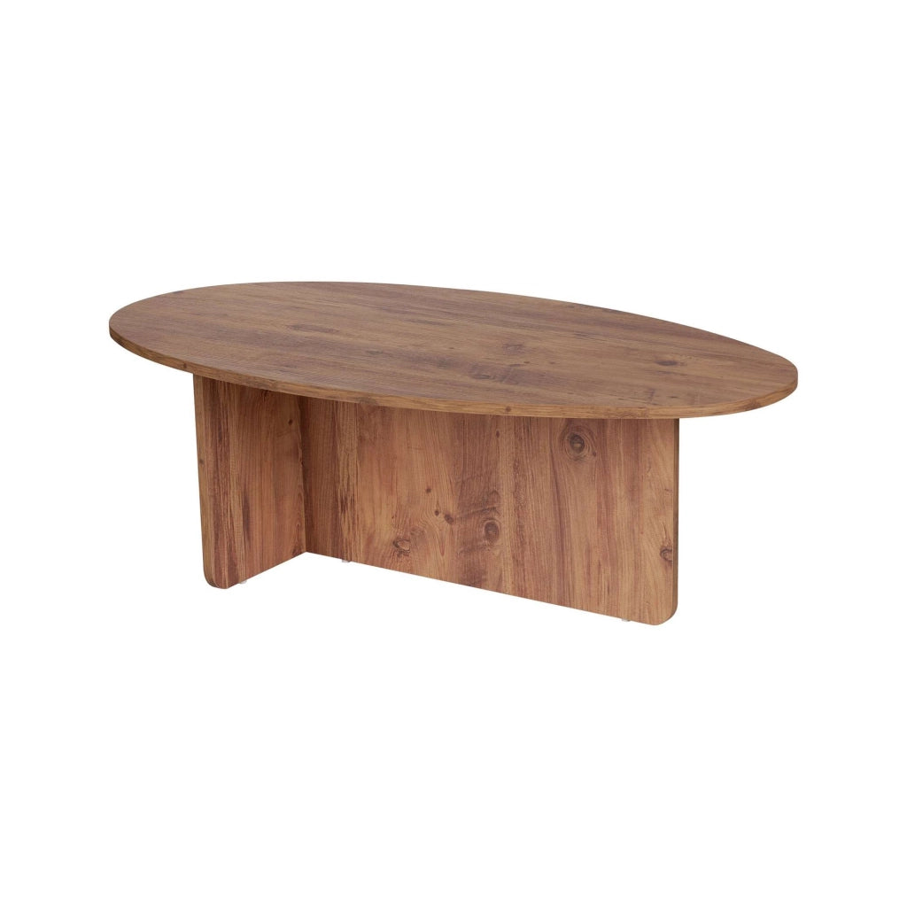 Parona, Tavolino da Salotto Forma Ovale, 120x65x40h cm Marrone Rovere Nodi