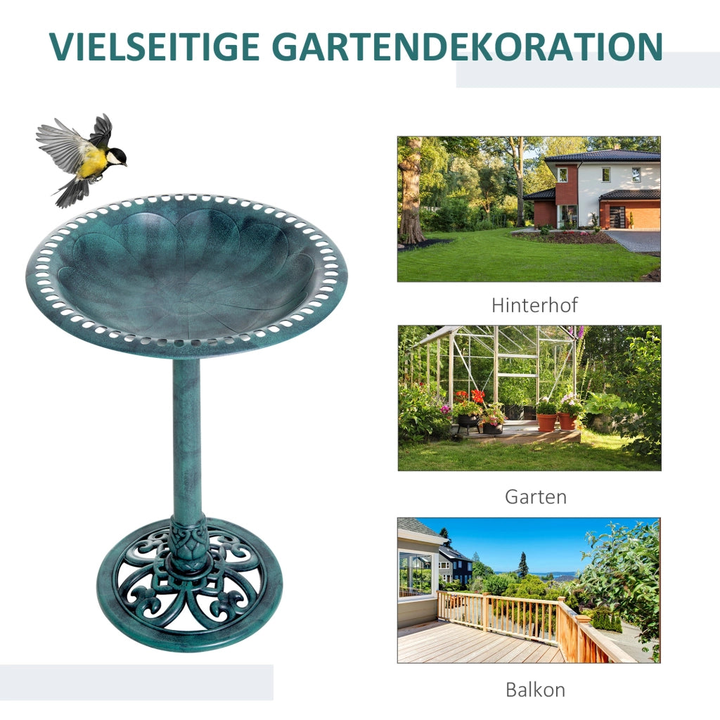 Vasca per uccelli da giardino vintage ¨C zephmum ¨C verde 50x50x69.5cm