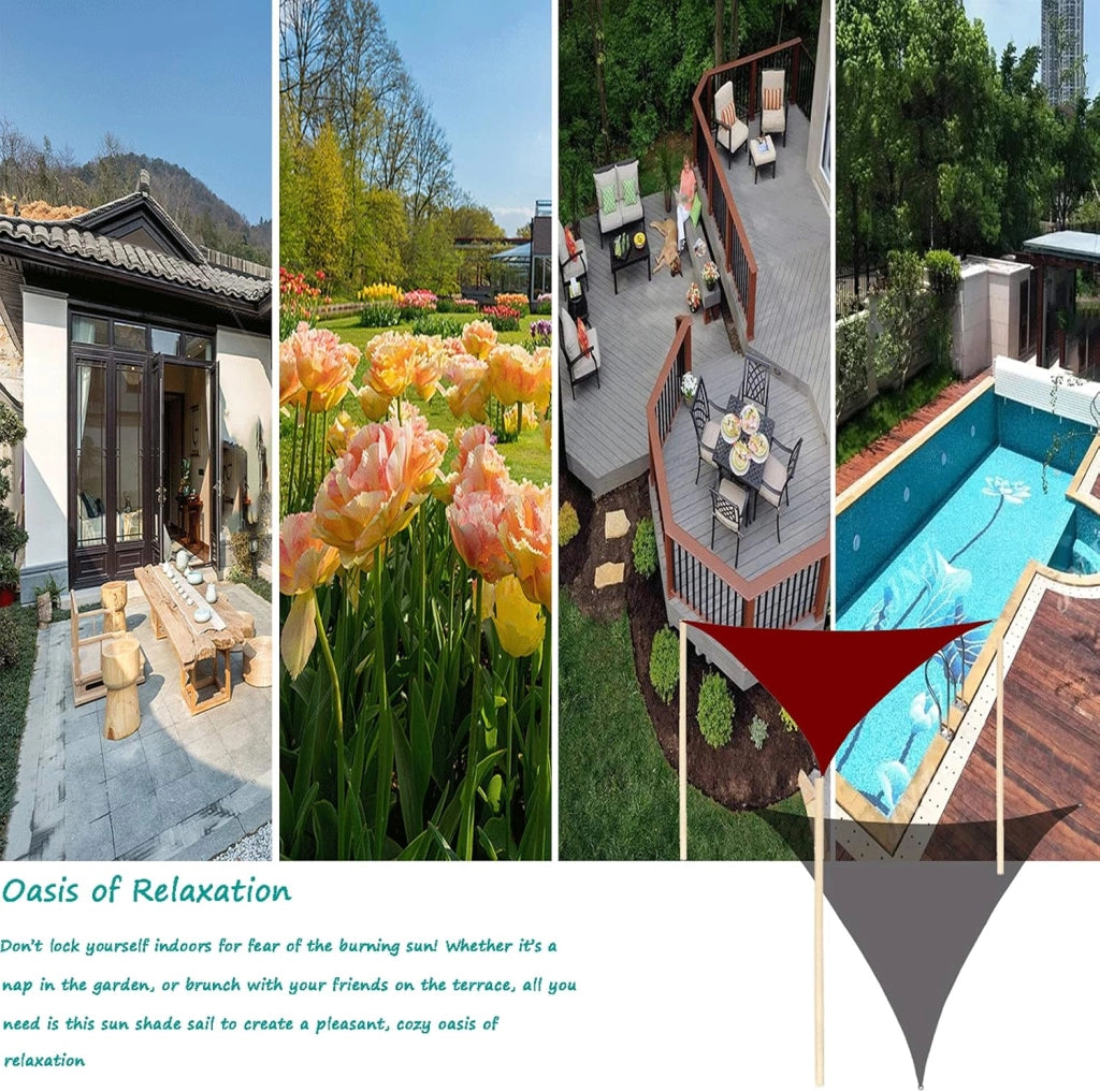 Tenda parasole per esterni, per patio, giardino, cortile e piscina, tessuto impermeabile e protettivo dai raggi UV