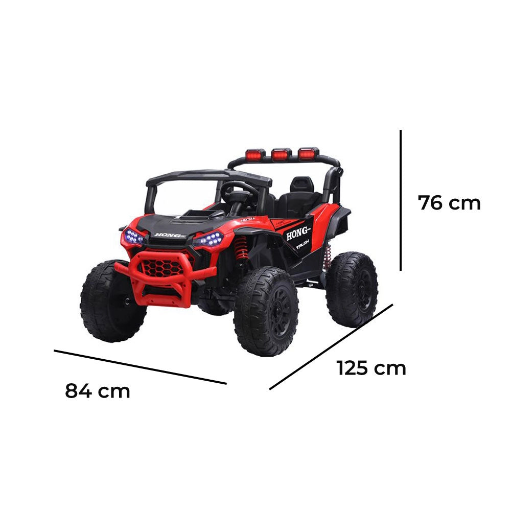 Macchina Elettrica per Bambini Buggy Safari 2 Motori da 35W con Telecomando Luci e Suoni Rosso