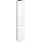 Easycomfort Mobile Bagno con Ripiano Regolabile, 2 Ripiani Chiusi e un Cassetto in Legno, 30x28x180 cm, Bianco