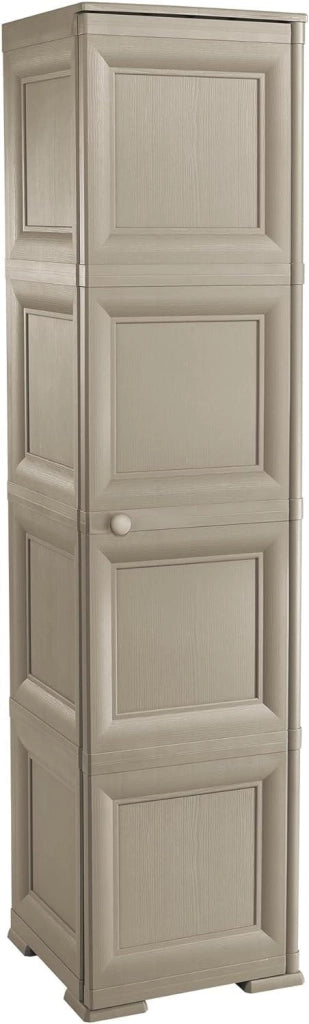 ARMADIO A COLONNA CON 4 RIPIANI E 1 ANTA LISCIA TOUPE DIMENSIONI 40X43X164H CM