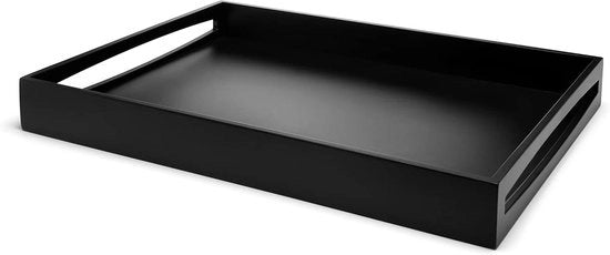 Dienblad in legno nero - grande tavola da colazione - 1 pezzo - 55 x 40 cm
