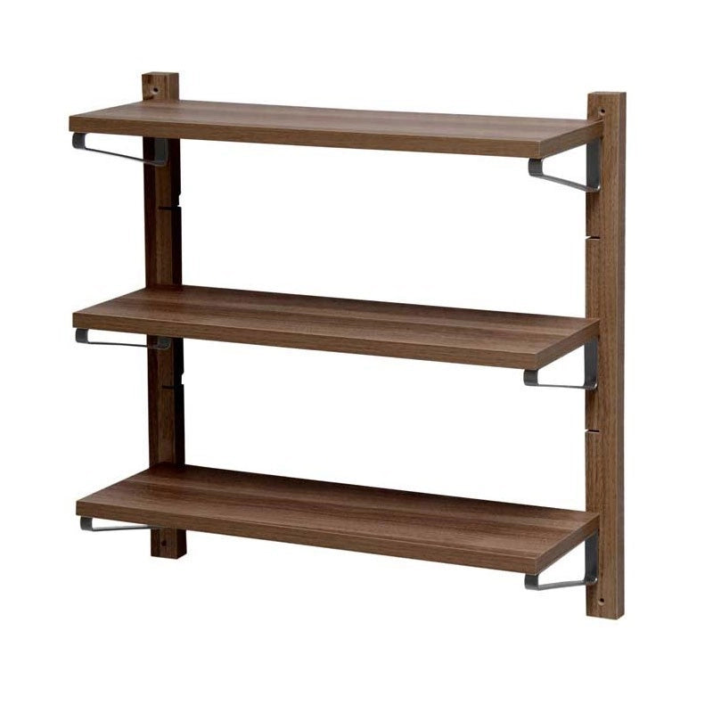 Scaffale a parete in legno 3 ripiani regolabili 60x17xh.60 cm
