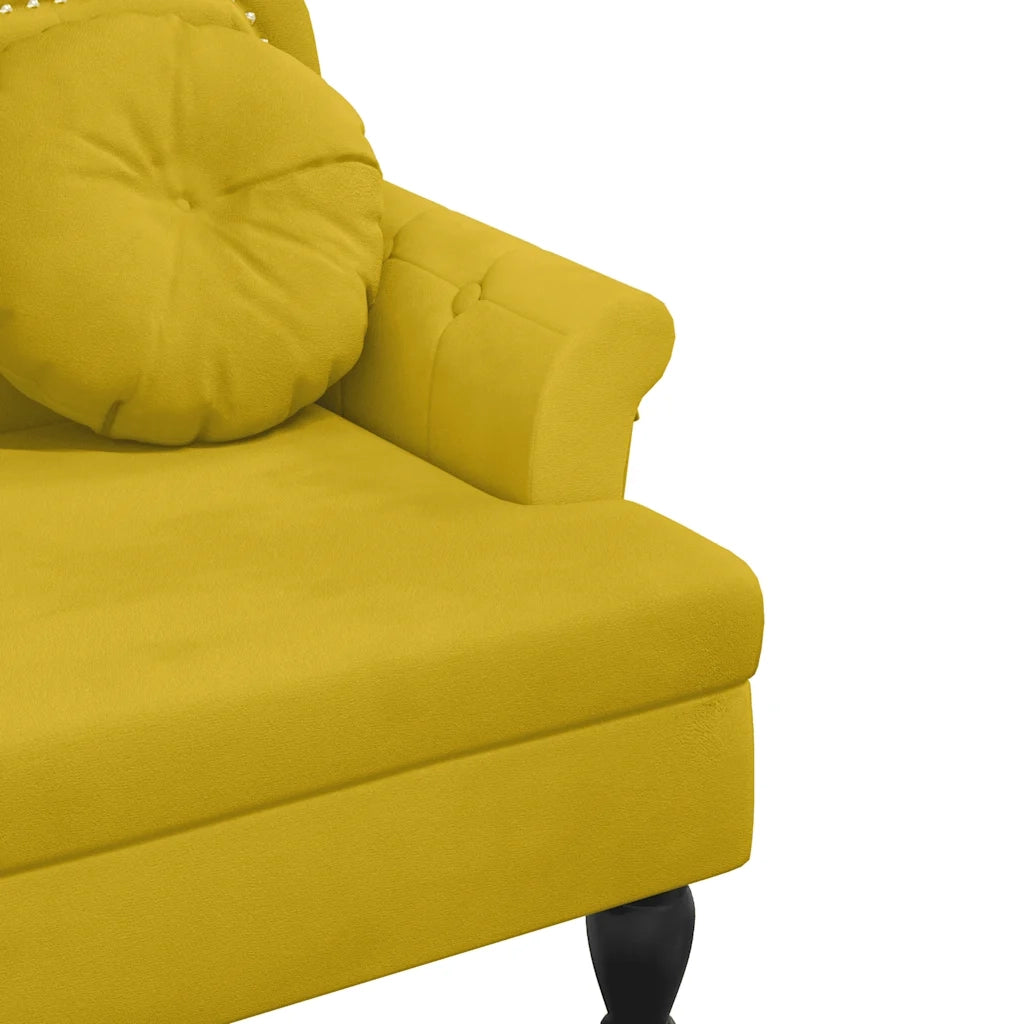 Panca con Cuscini Gialla 120,5x65x75 cm in Velluto CFW9683160