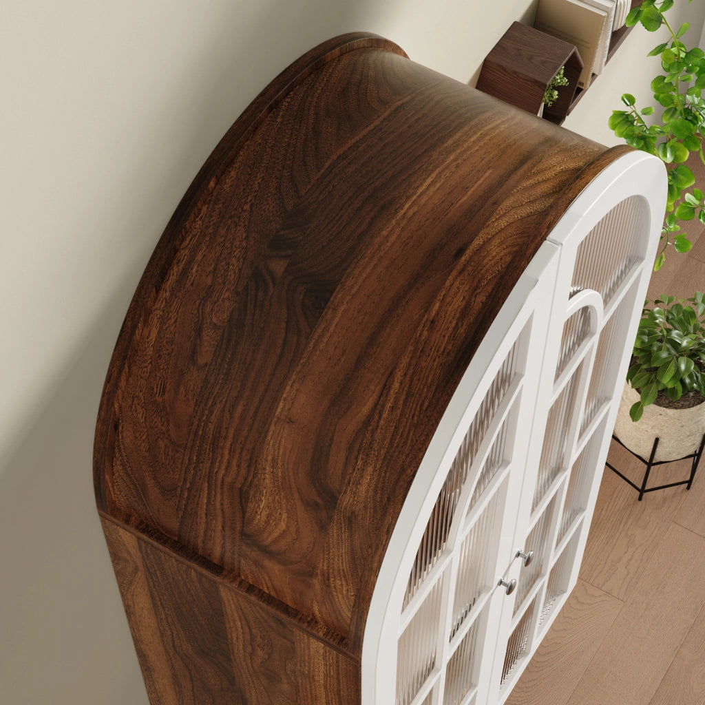 VETRINA ad Arco 76x38,5x165 cm in MDF Bianca
