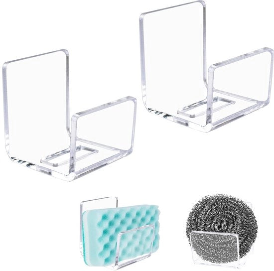 Supporto per Sponda - 2 Pezzi - Inossidabile - Accessori Cucina - Ventilazione e Scarico - Spugna per Sponda