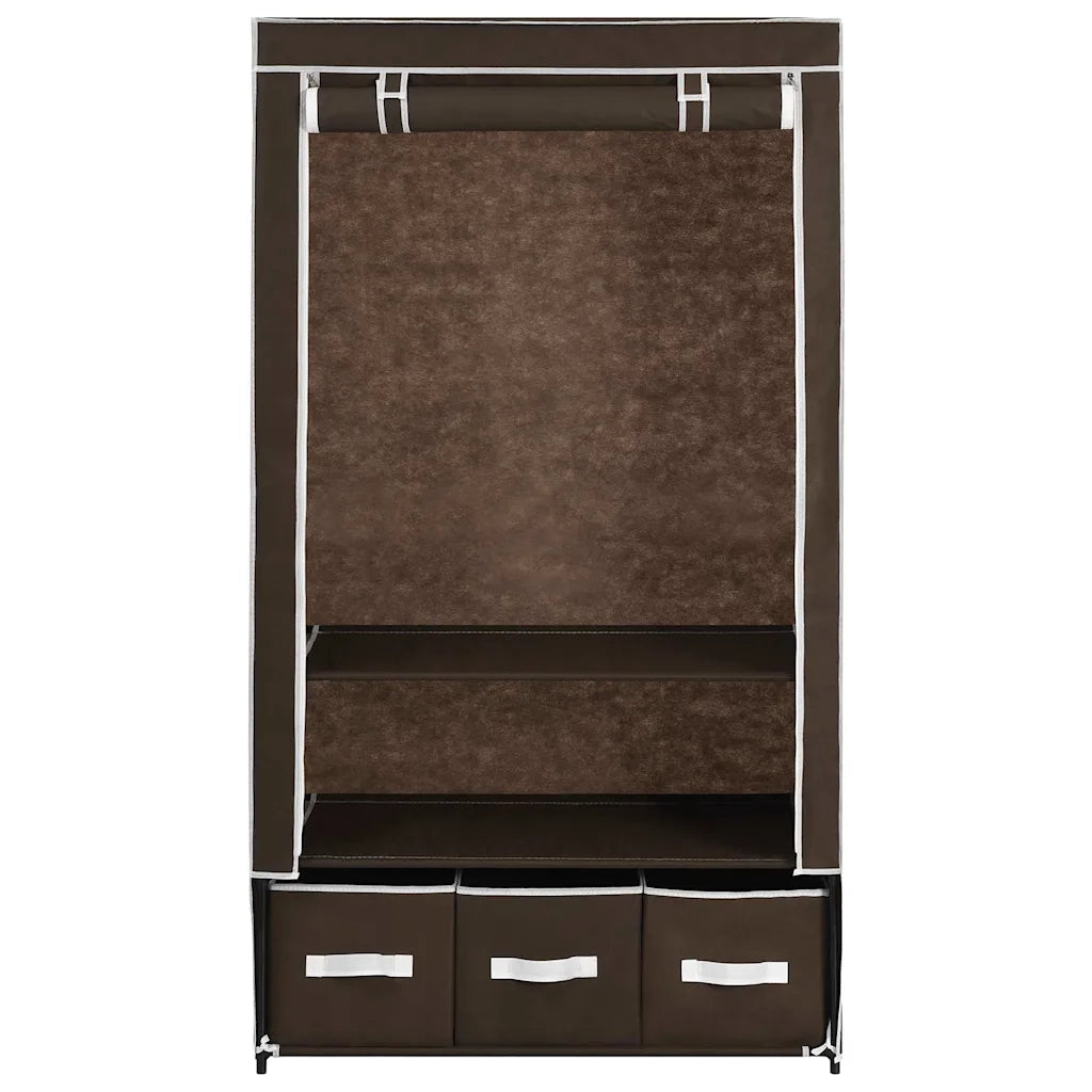 Armadio Marrone 87x49x159 cm in Tessuto cod mxl 66122