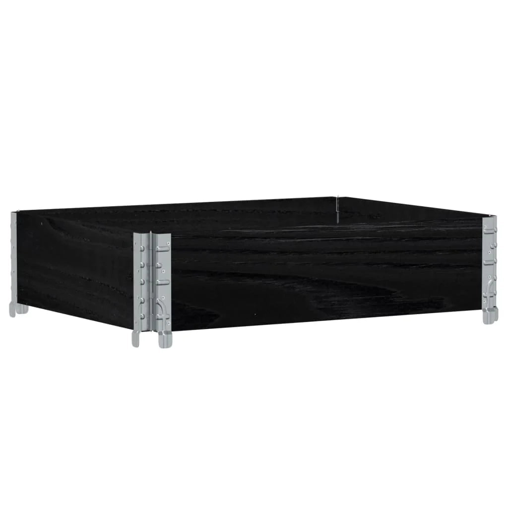 Fioriera rialzata per piante fiori terrazza giardino 80 x 60 cm legno massello di pino nero 02_0037885
