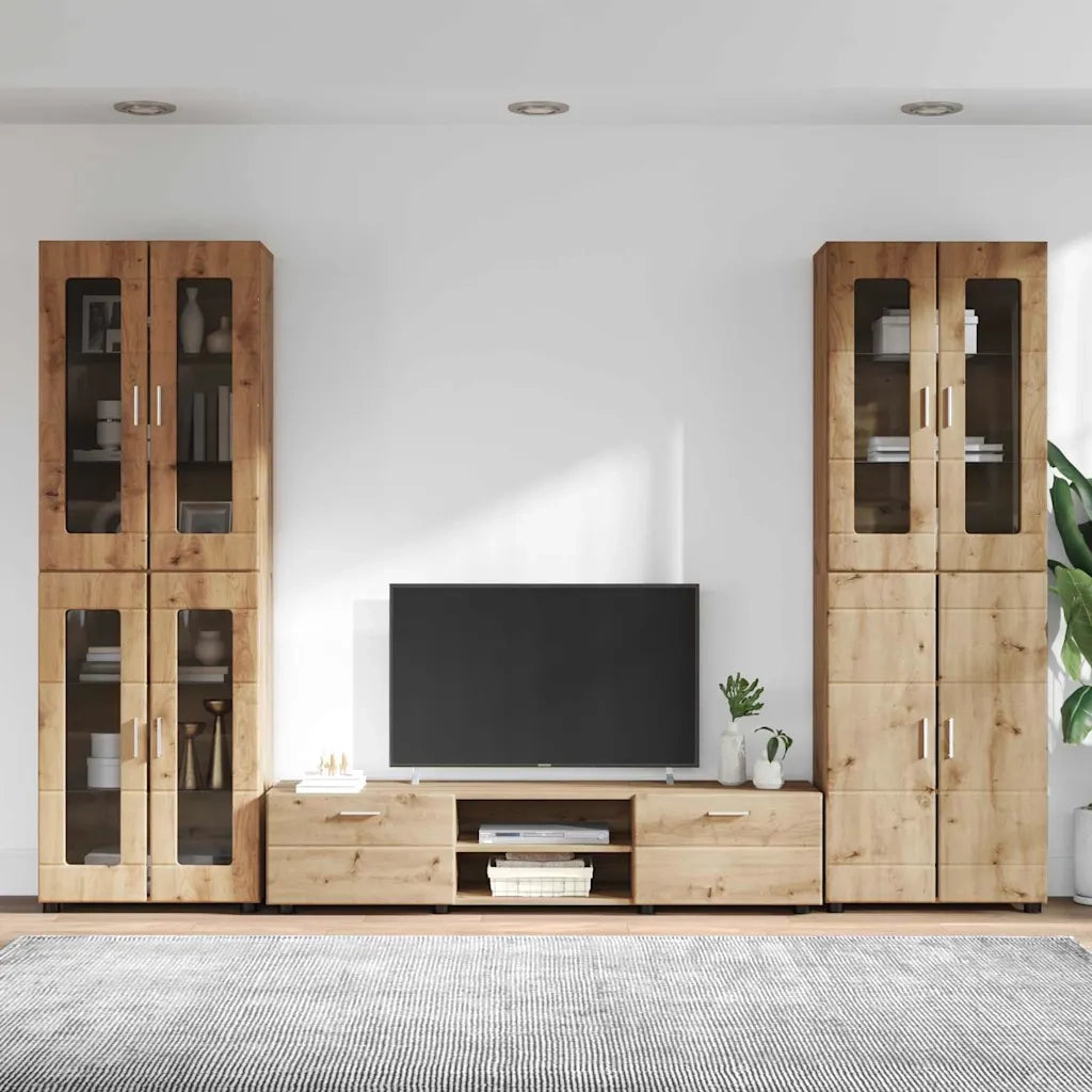 Set mobile TV FLORIN 3 pcs Rovere artigianale Legno multistrato