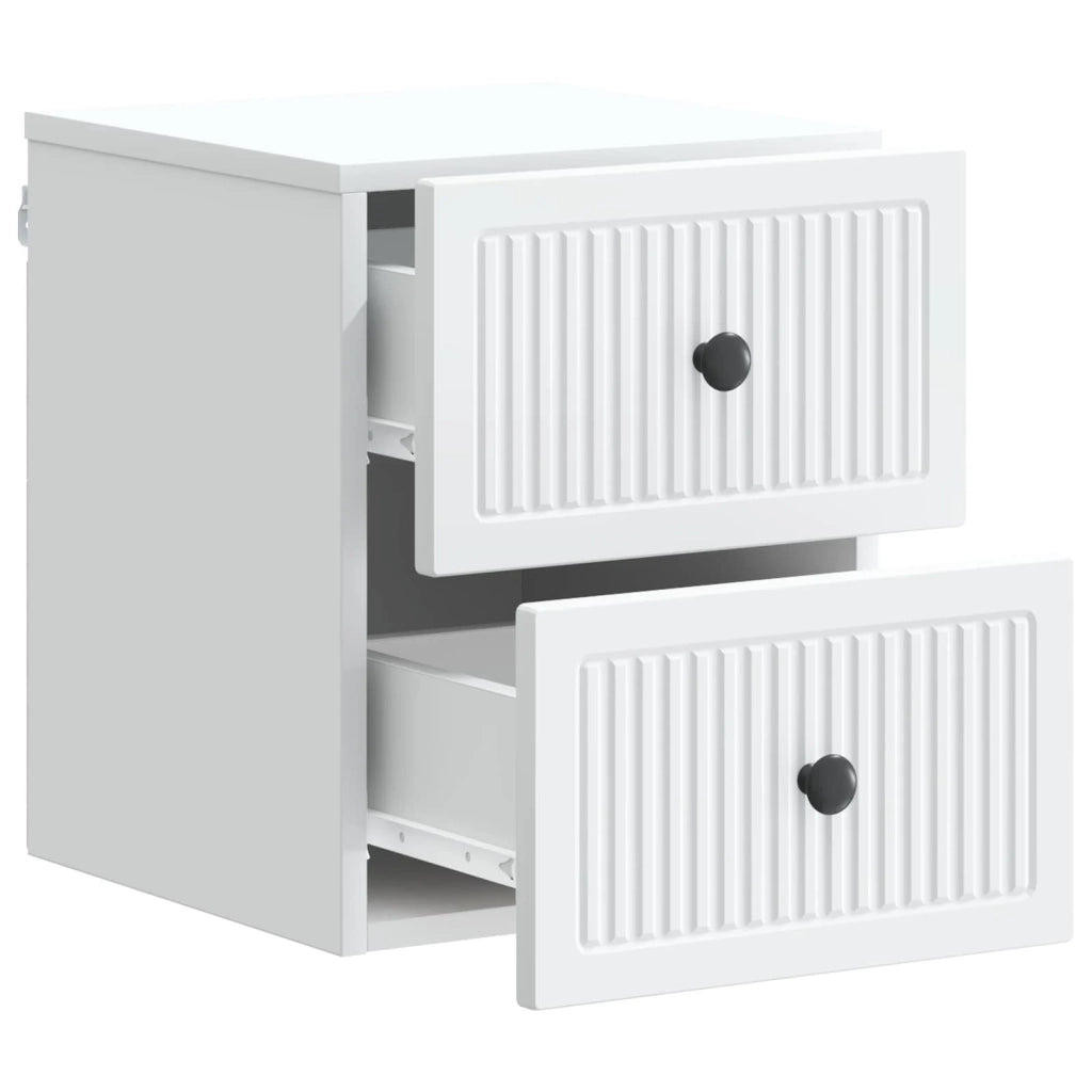Mobiletto da notte a muro 2 pz Bianco 33 x 34,5 x 40 cm 897956