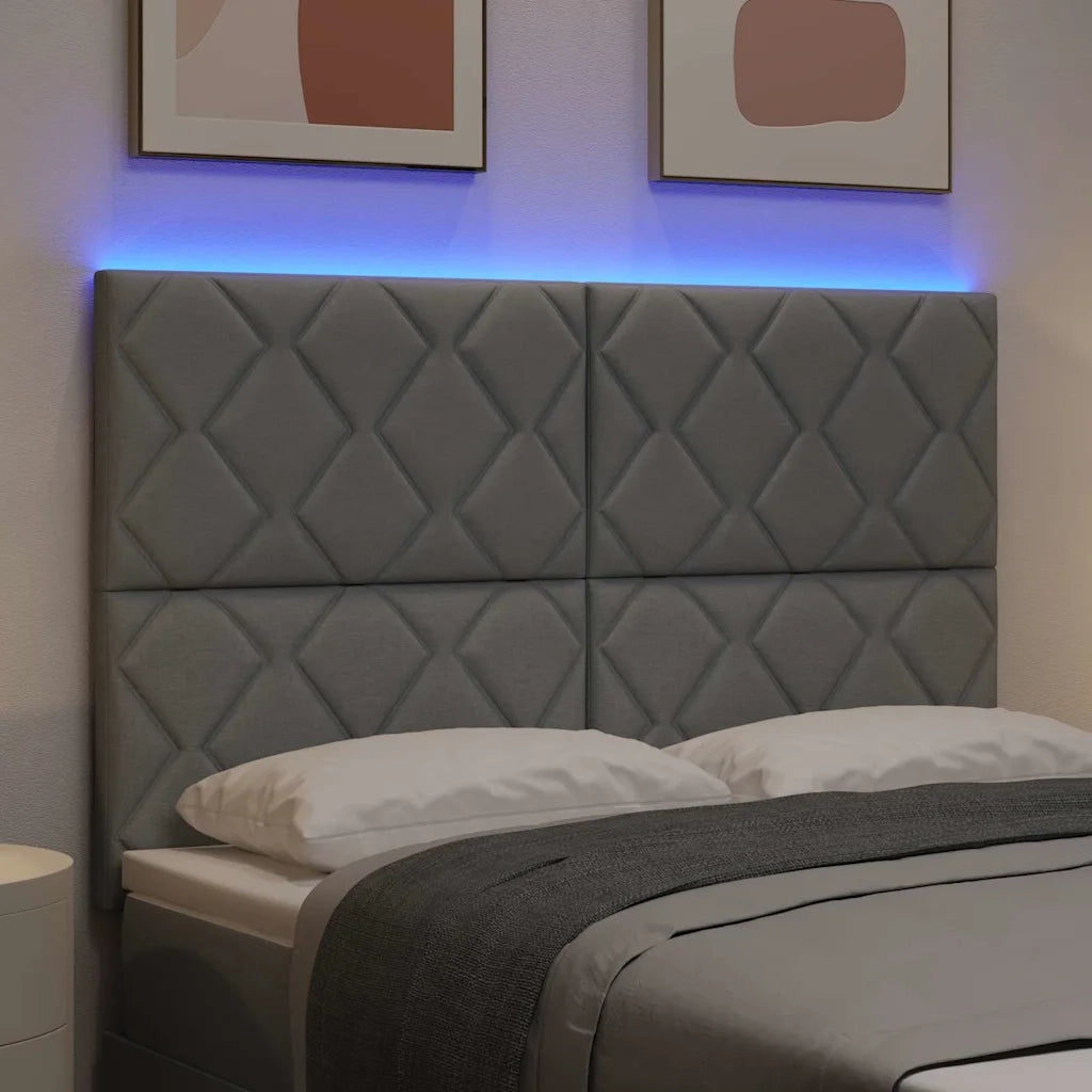 Testiera LED Grigio chiaro 160 cm Tessuto 3338527