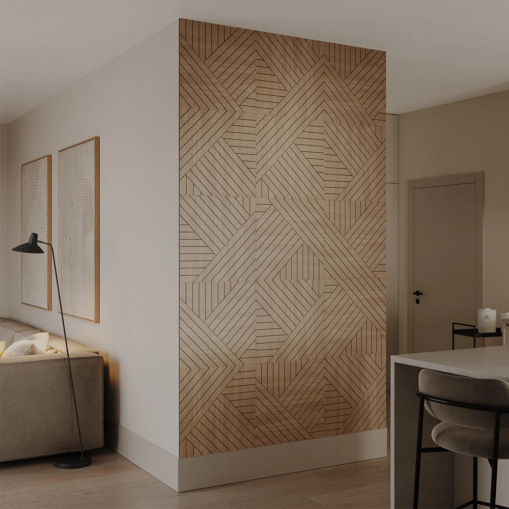 Vicco Pannello a parete Rovere 8 pezzi, destra