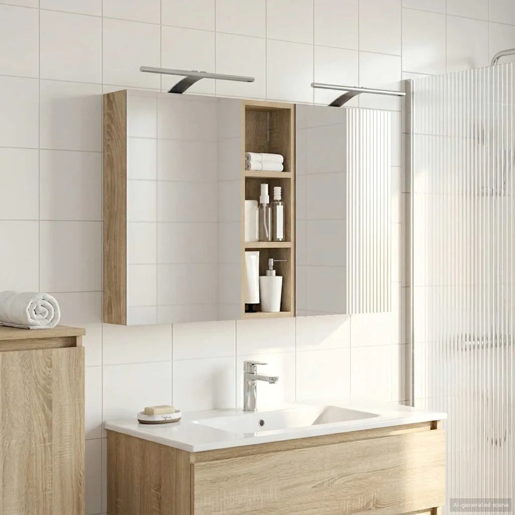 Set di Armadi da Bagno con porta 3 pcs 100 x 10,5 x 60,5 cm 3403706