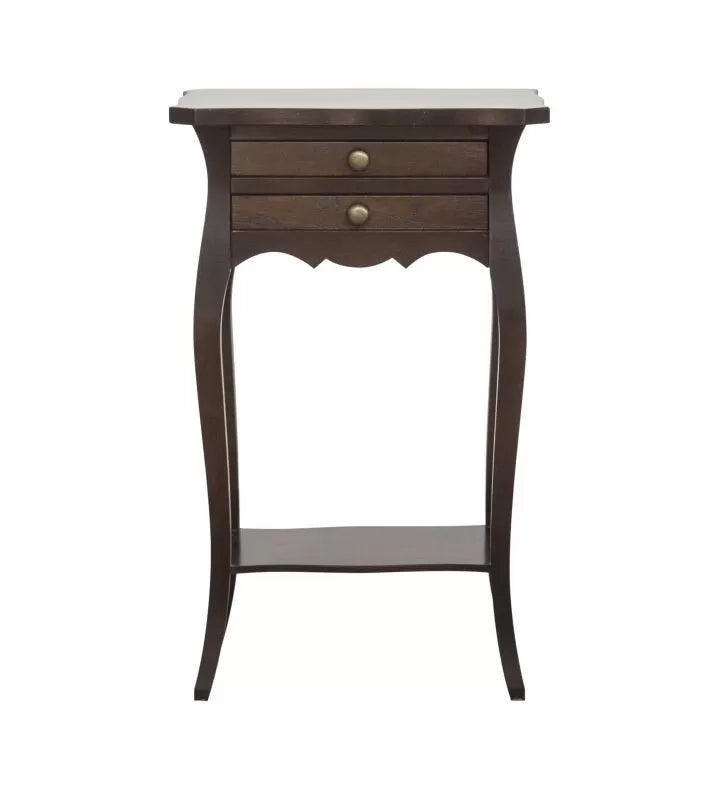 Comodino porta telefono classico legno noce scuro  45x35x70 - Mobili 2G