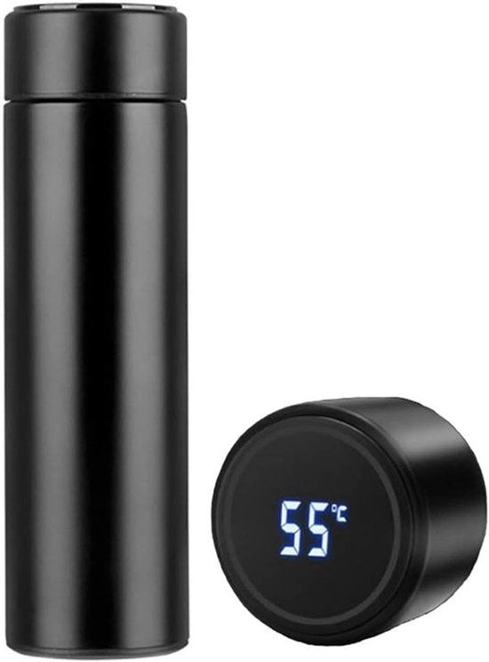 304 Termosbottiglia Acqua con Visualizzazione LED della Temperatura, Bottiglia Acqua a Doppia Parete con Isolamento a Vuoto, Bicchiere Viaggio in Acciaio Inossidabile per Auto, BPA Libero, Imprigionato, Dura 12 Ore Freddo o Caldo