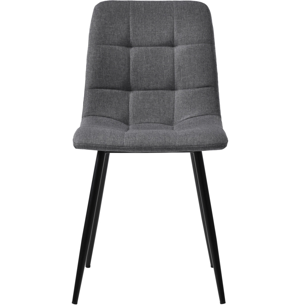 Set tavolo da pranzo 140x80 cm; con 4 sedie; design moderno; MDF e lino grigio