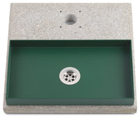 Base con Vaschetta per Fontane con Ghiera Piccola 40x40x5 cm in Cemento Belfer 42/BSE/6 Verde