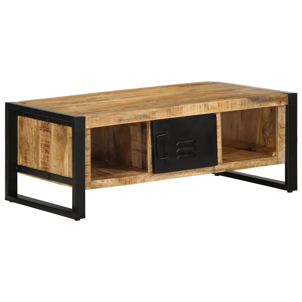 Tavolino da Salotto 90x50x36 cm Legno Massello di Mango Grezzo 4013555