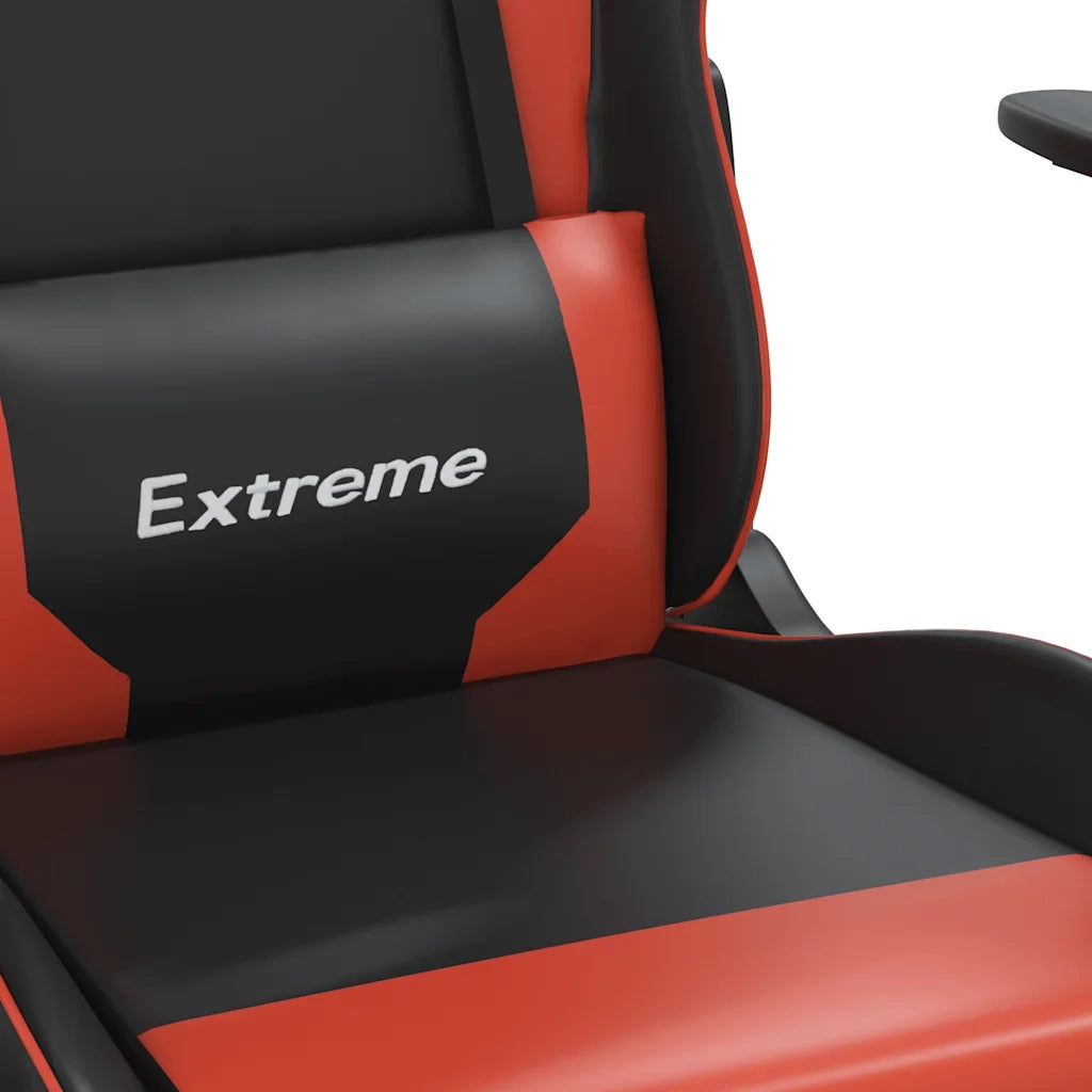 Sedia da Gaming Massaggio Poggiapiedi Nero e Rosso Similpelle 345458