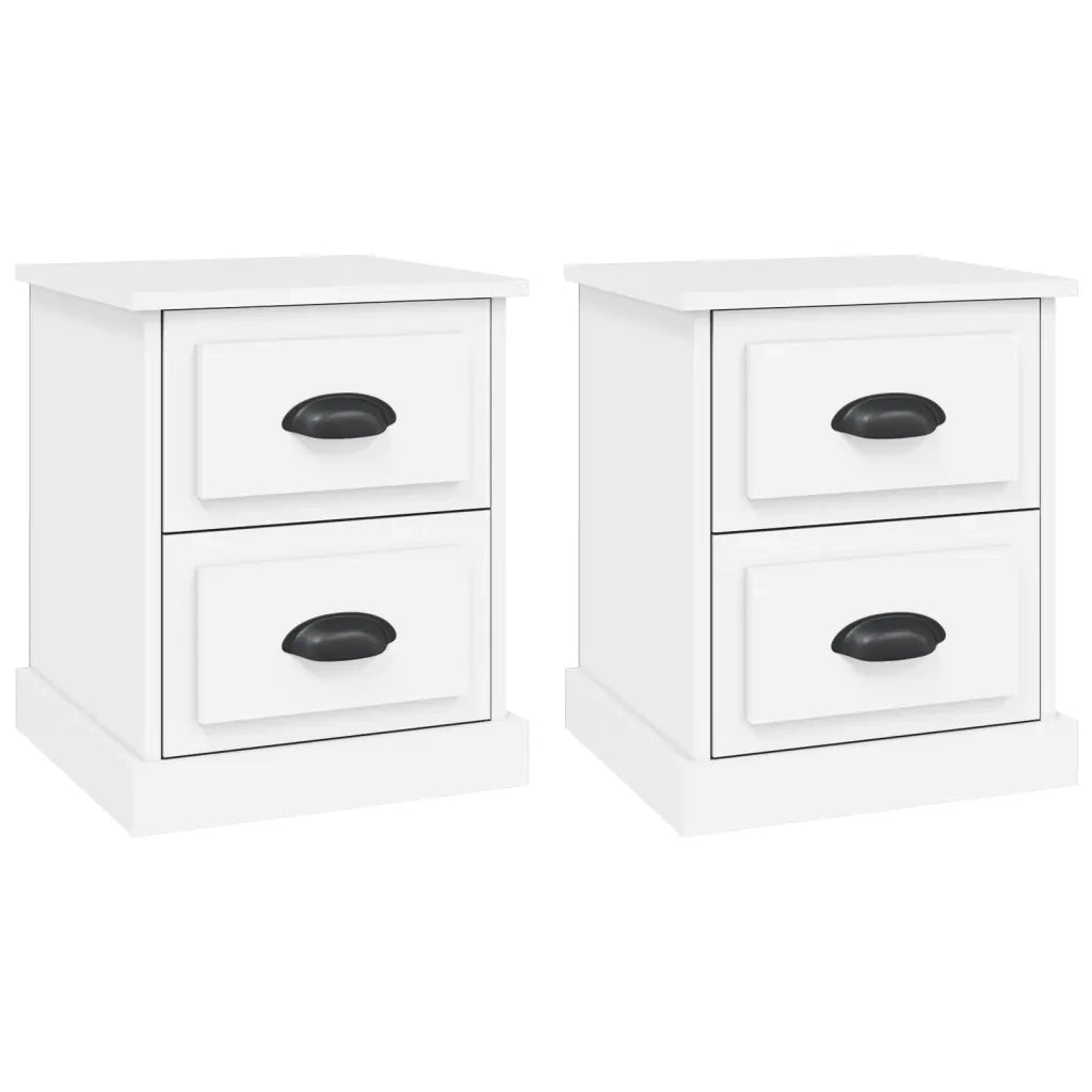 Comodini 2 pz-Set di 2 Tavolino da notte Bianchi 39x39x47,5 cm in Legno Multistrato 464137