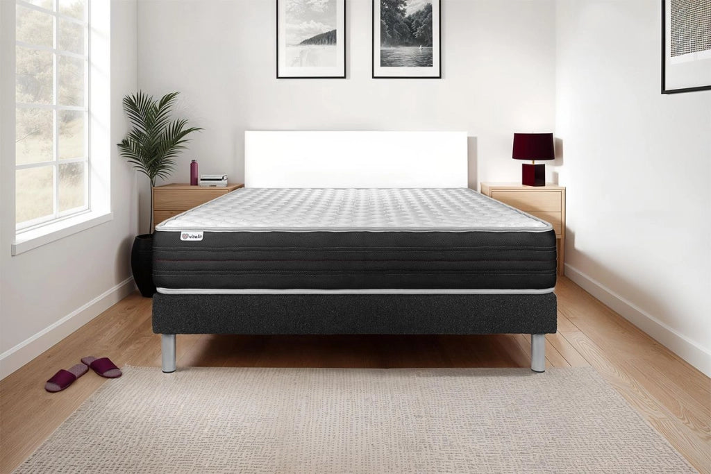 Letto con materasso VITAL MEMO ONE 120 x 200 cm Rete Kit Nero
