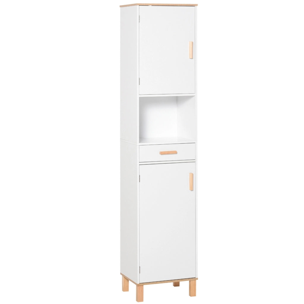 EasyComfort Mobile Salvaspazio Bagno Mobile a Colonna in Legno Bianco