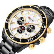Trade Shop - Orologio Polso Curren 8309 Uomo Analogico Quarzo Moderno Nero Quad Bianco -
