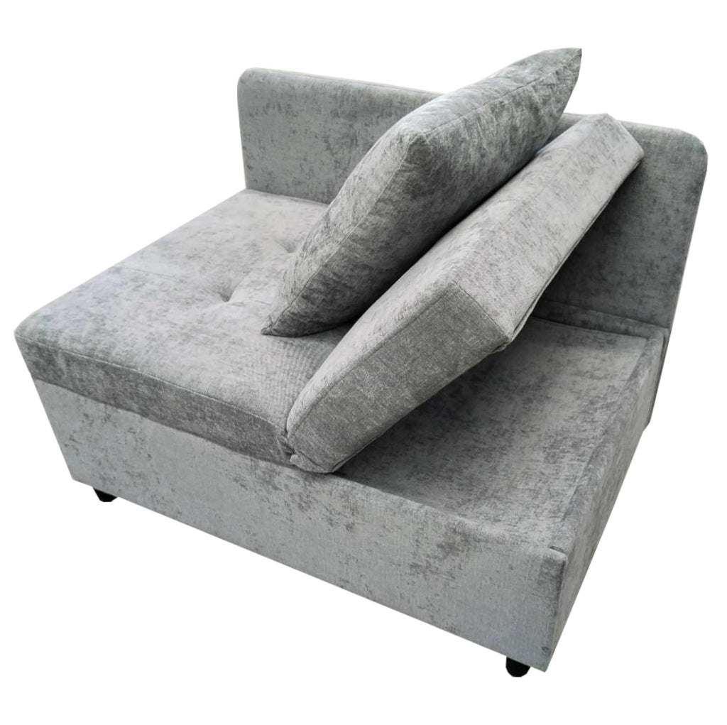 Divano letto 3 in 1 177x68 cm in lino grigio con schienale regolabile