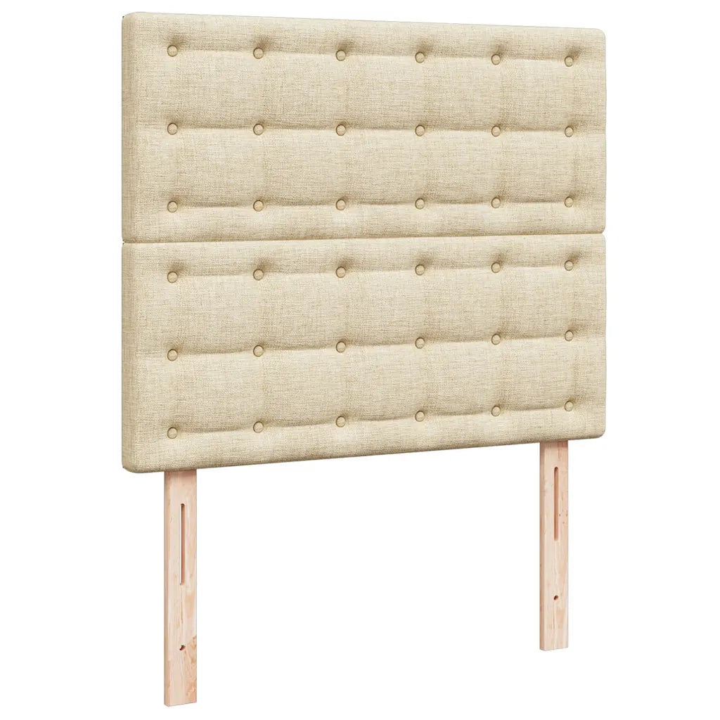 vidaXL Struttura Letto Pouf con Materasso Crema 120x200 cm in Tessuto