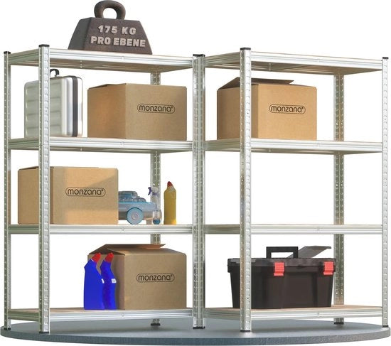 Opbergrekken Robusti per Garage, Sottoterra e Attico - 700kg Capacità di Carico con Pannelli MDF