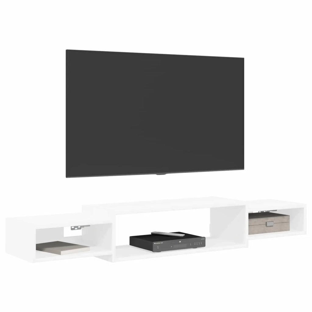 Mobile TV da Parete A parete-Credenza per TV sospesa Bianco 140 x 28 x 21 cm