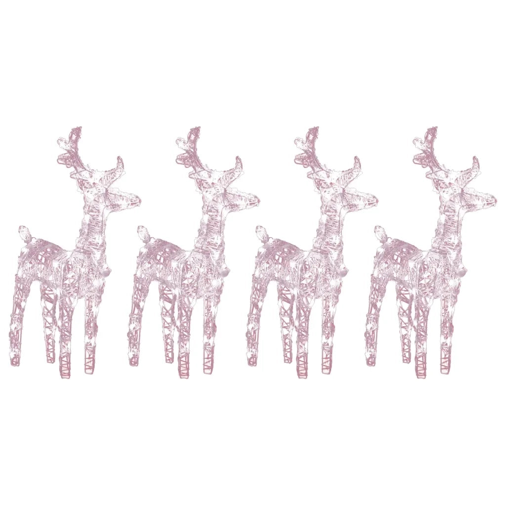 Renne di Natale 4 pz Bianco Caldo 160 LED-Luci decorative natalizie in Acrilico