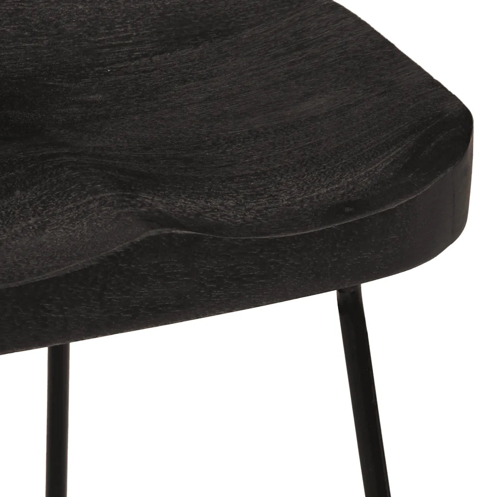 Sgabelli da Bar 2 pz Neri 46x38x52 cm Legno Massello di Mango 4013529