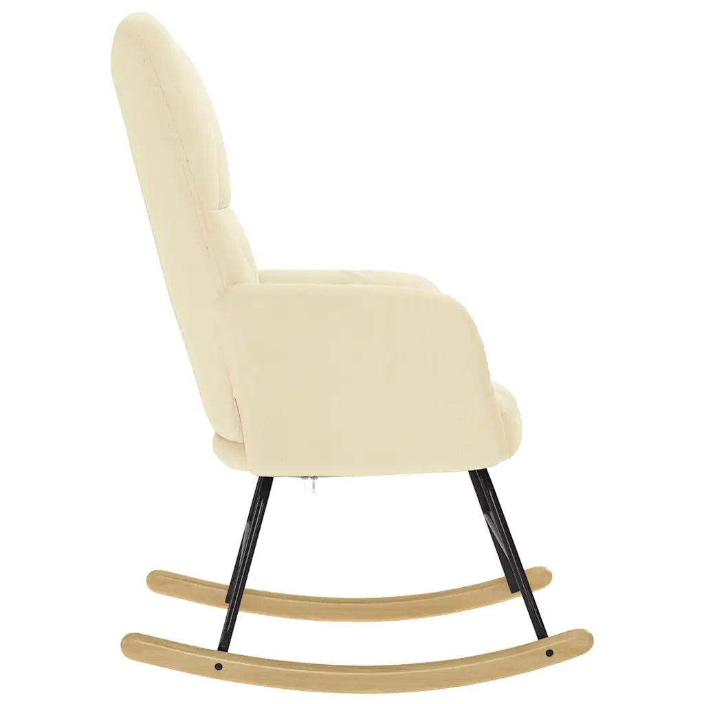 Sedia a Dondolo Crema in Tessuto 4016796