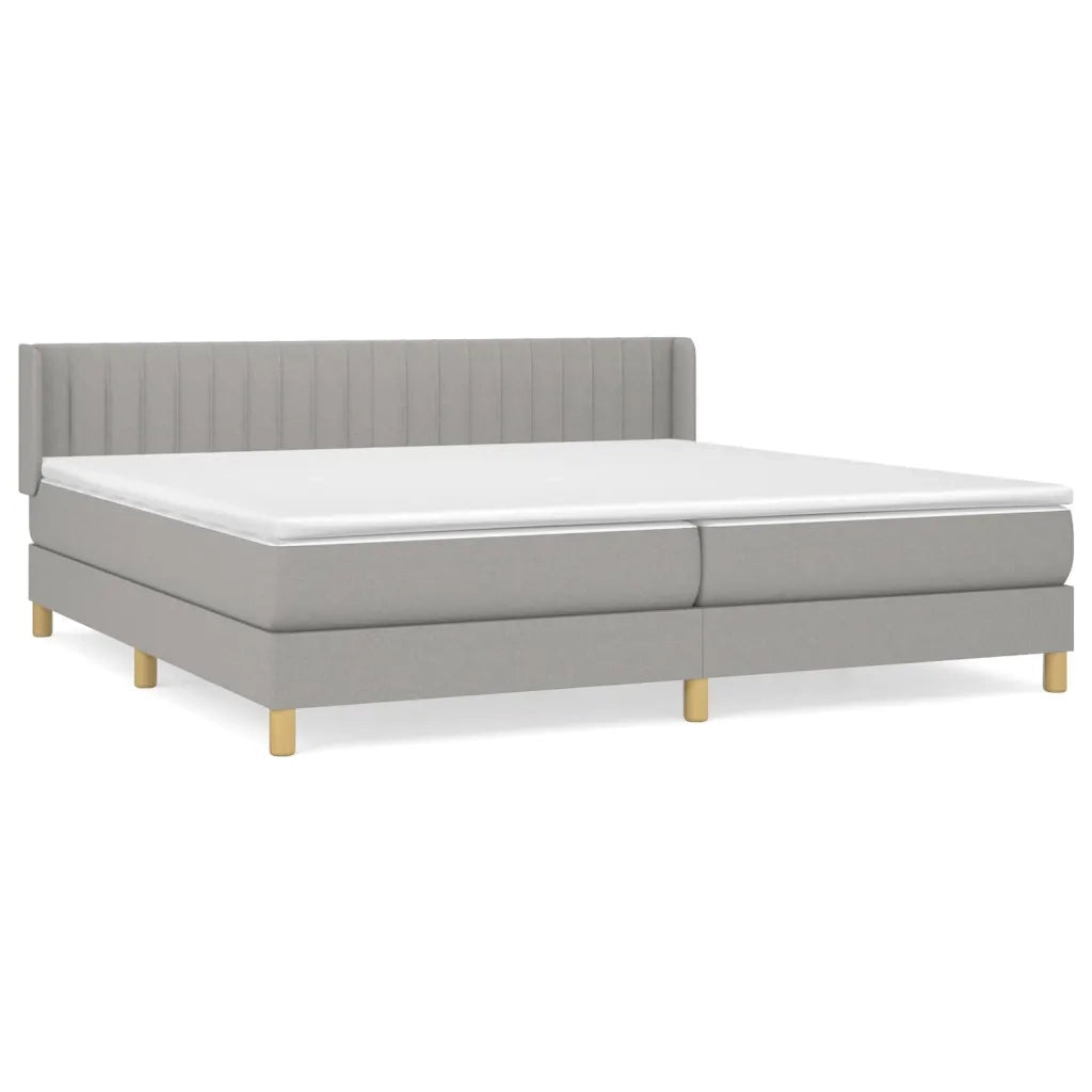 Giroletto a Molle con Materasso Grigio Chiaro 200x200cm Tessuto 3130457