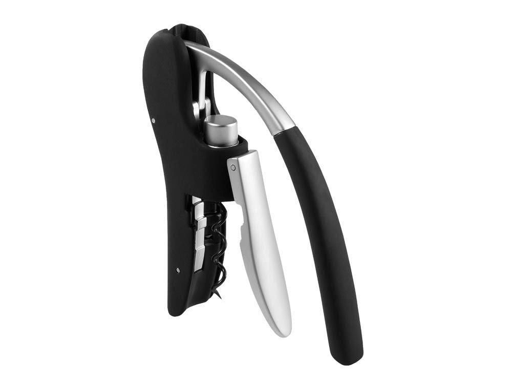 Leopold Vienna LV01623 Mini Octopus Cavatappi Apertura Facile e Veloce con Design Ergonomico e Spirale di Ricambio colore Nero