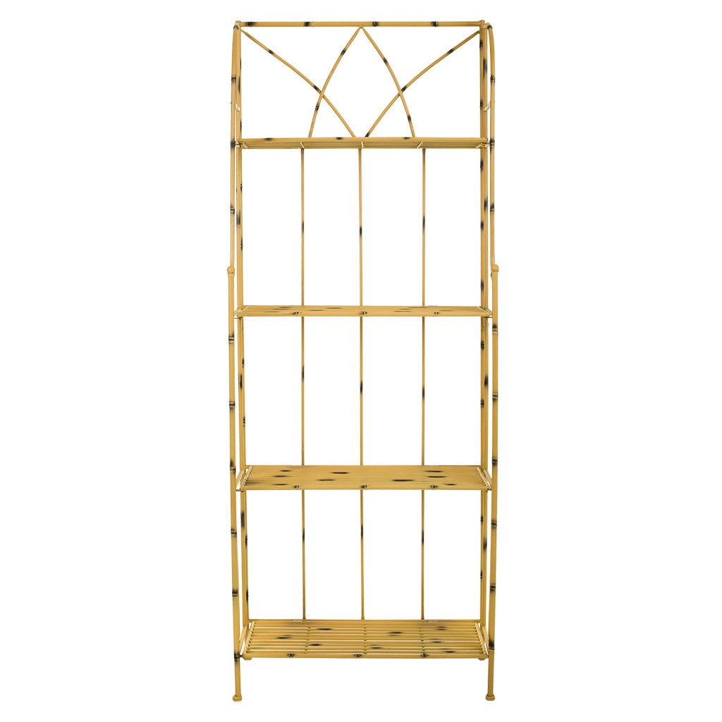 Scaffale in ferro battuto giallo 60x28x160h