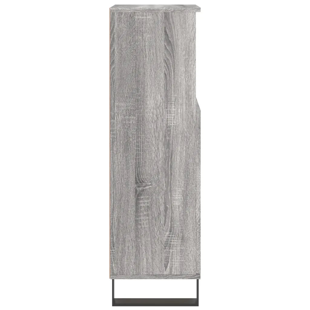 Mobiletto da bagno Sonoma grigio 30 x 30 x 100 cm con ampio spazio contenitivo stile industriale in legno Sonoma grigio 02_0049011